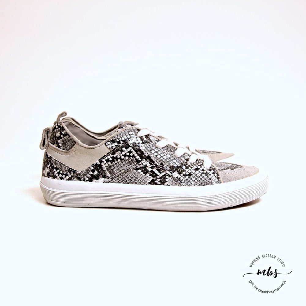 Zara Snakeskin‎ Lace Up Sneakers
